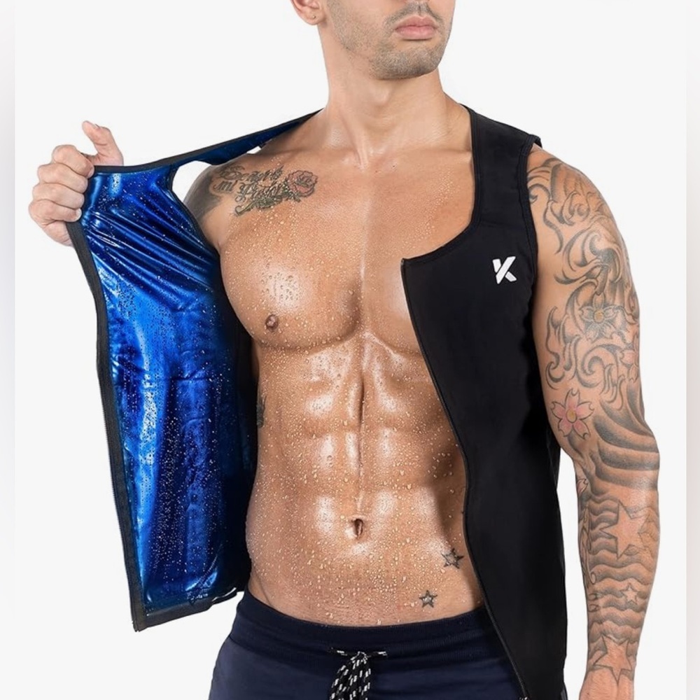 Kewlioo Men's Heat Trapping Zipper Sweat Enhancing Vest